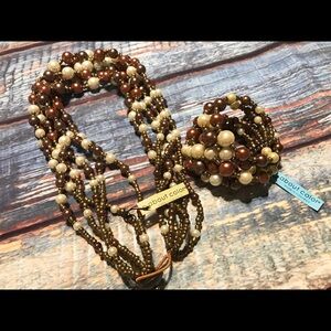 About color jewel tone pearl necklace bracelet set